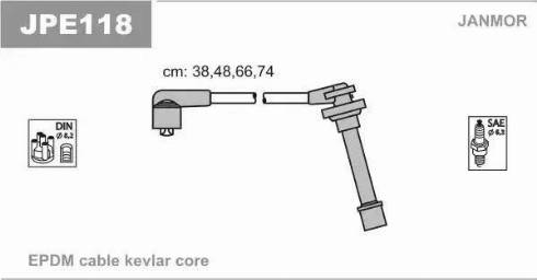 Janmor JPE118 - Ignition Cable Kit autospares.lv