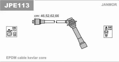 Janmor JPE113 - Ignition Cable Kit autospares.lv