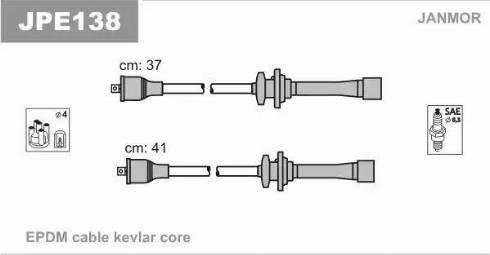 Janmor JPE138 - Ignition Cable Kit autospares.lv