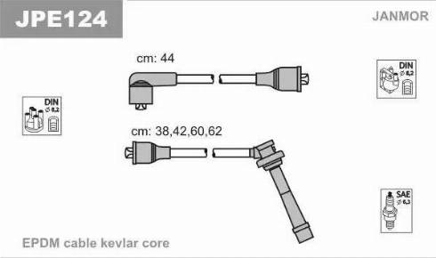 Janmor JPE124 - Ignition Cable Kit autospares.lv