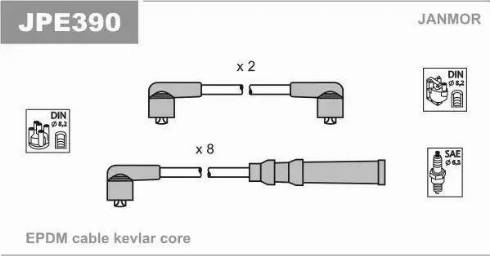 Janmor JPE390 - Ignition Cable Kit autospares.lv