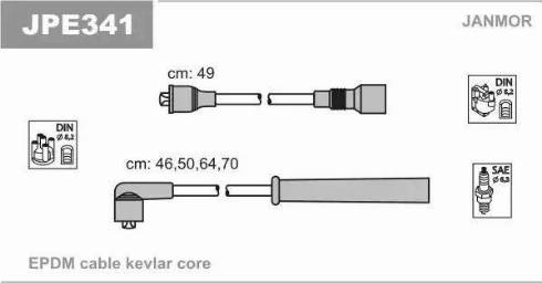 Janmor JPE341 - Ignition Cable Kit autospares.lv