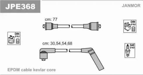 Janmor JPE368 - Ignition Cable Kit autospares.lv