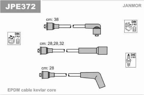 Janmor JPE372 - Ignition Cable Kit autospares.lv