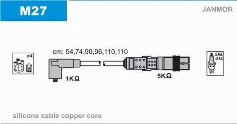 Janmor M27 - Ignition Cable Kit autospares.lv