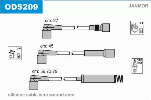 Janmor ODS209 - Ignition Cable Kit autospares.lv