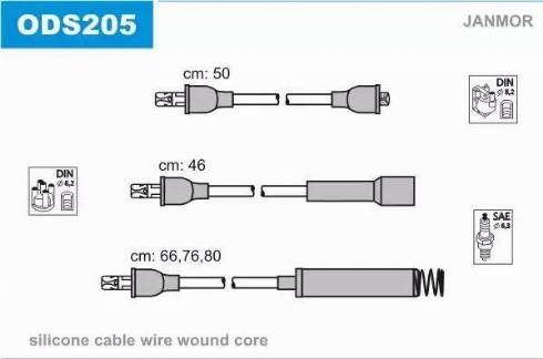 Janmor ODS205 - Ignition Cable Kit autospares.lv