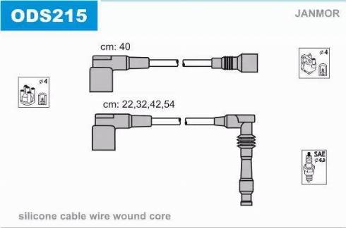 Janmor ODS215 - Ignition Cable Kit autospares.lv