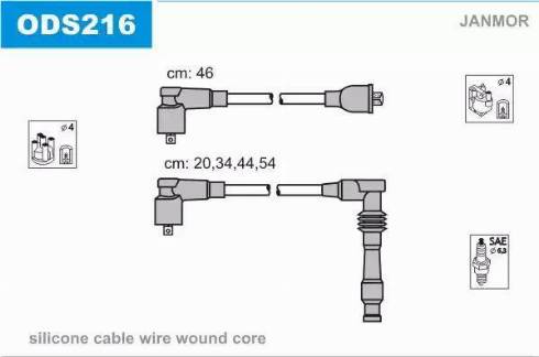 Janmor ODS216 - Ignition Cable Kit autospares.lv