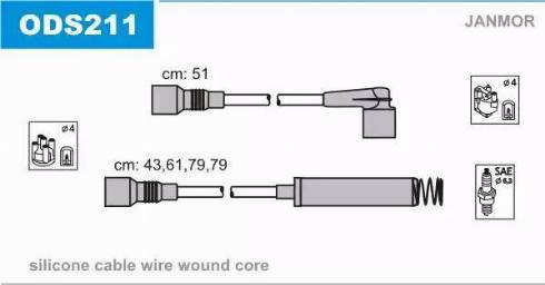 Janmor ODS211 - Ignition Cable Kit autospares.lv