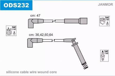 Janmor ODS232 - Ignition Cable Kit autospares.lv