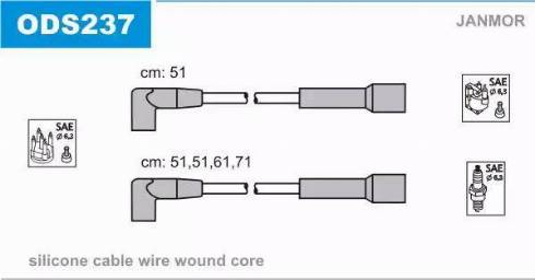 Janmor ODS237 - Ignition Cable Kit autospares.lv