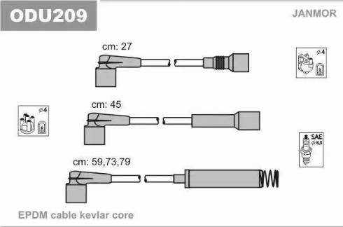 Janmor ODU209 - Ignition Cable Kit autospares.lv