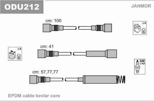 Janmor ODU212 - Ignition Cable Kit autospares.lv