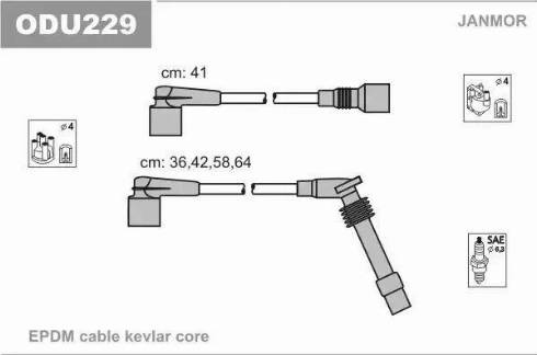 Janmor ODU229 - Ignition Cable Kit autospares.lv