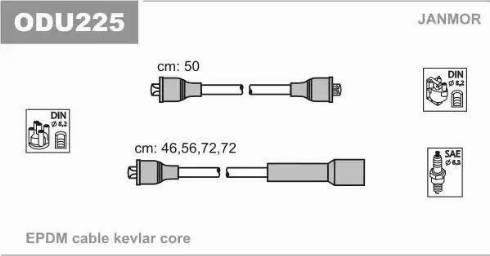 Janmor ODU225 - Ignition Cable Kit autospares.lv