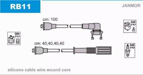 Janmor RB11 - Ignition Cable Kit autospares.lv