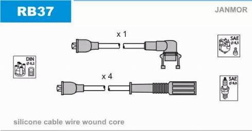 Janmor RB37 - Ignition Cable Kit autospares.lv