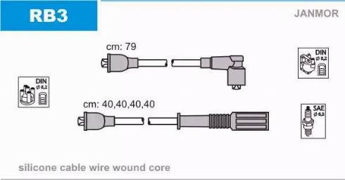 Janmor RB3 - Ignition Cable Kit autospares.lv