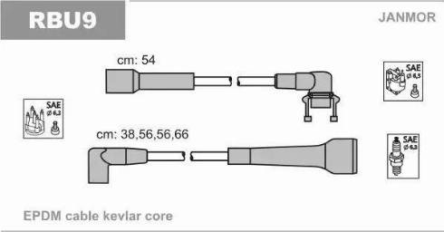 Janmor RBU9 - Ignition Cable Kit autospares.lv