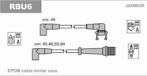 Janmor RBU6 - Ignition Cable Kit autospares.lv