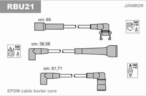 Janmor RBU21 - Ignition Cable Kit autospares.lv