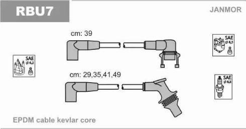 Janmor RBU7 - Ignition Cable Kit autospares.lv