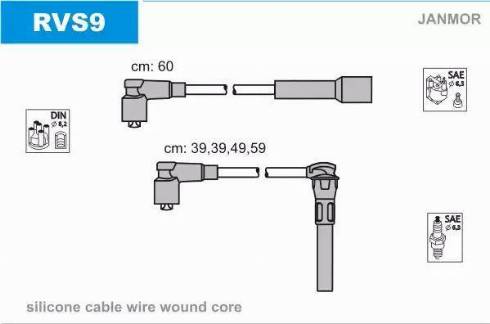 Janmor RVS9 - Ignition Cable Kit autospares.lv