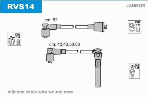 Janmor RVS14 - Ignition Cable Kit autospares.lv