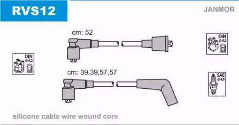 Janmor RVS12 - Ignition Cable Kit autospares.lv