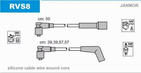 Janmor RVS8 - Ignition Cable Kit autospares.lv