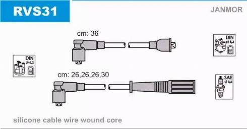 Janmor RVS31 - Ignition Cable Kit autospares.lv