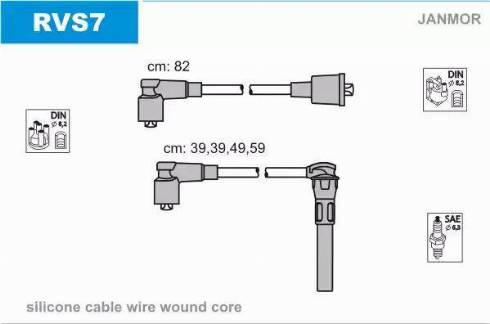 Janmor RVS7 - Ignition Cable Kit autospares.lv