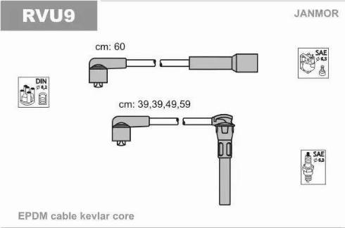 Janmor RVU9 - Ignition Cable Kit autospares.lv