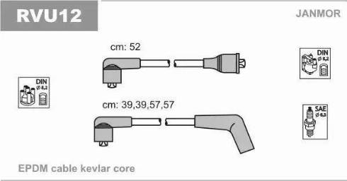 Janmor RVU12 - Ignition Cable Kit autospares.lv