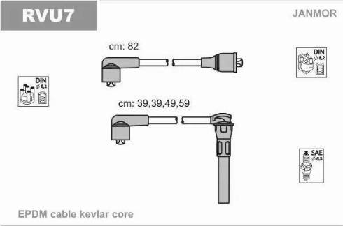 Janmor RVU7 - Ignition Cable Kit autospares.lv