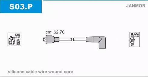 Janmor S03.P - Ignition Cable Kit autospares.lv