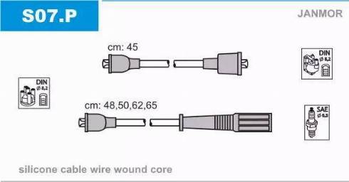 Janmor S07.P - Ignition Cable Kit autospares.lv