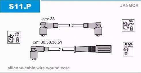 Janmor S11.P - Ignition Cable Kit autospares.lv