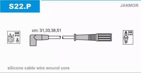 Janmor S22.P - Ignition Cable Kit autospares.lv