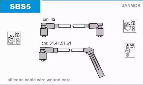 Janmor SBS5 - Ignition Cable Kit autospares.lv