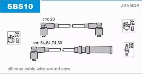 Janmor SBS10 - Ignition Cable Kit autospares.lv