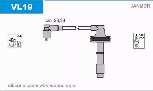 Janmor VL19 - Ignition Cable Kit autospares.lv