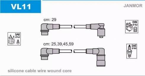 Janmor VL11 - Ignition Cable Kit autospares.lv