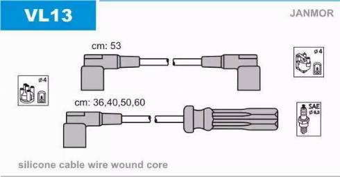 Janmor VL13 - Ignition Cable Kit autospares.lv