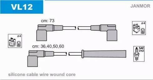 Janmor VL12 - Ignition Cable Kit autospares.lv