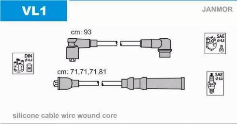 Janmor VL1 - Ignition Cable Kit autospares.lv