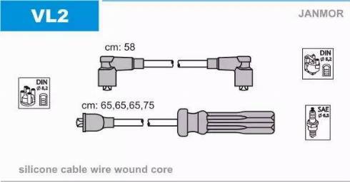 Janmor VL2 - Ignition Cable Kit autospares.lv