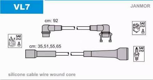 Janmor VL7 - Ignition Cable Kit autospares.lv