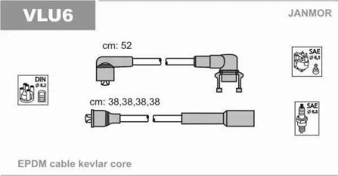 Janmor VLU6 - Ignition Cable Kit autospares.lv